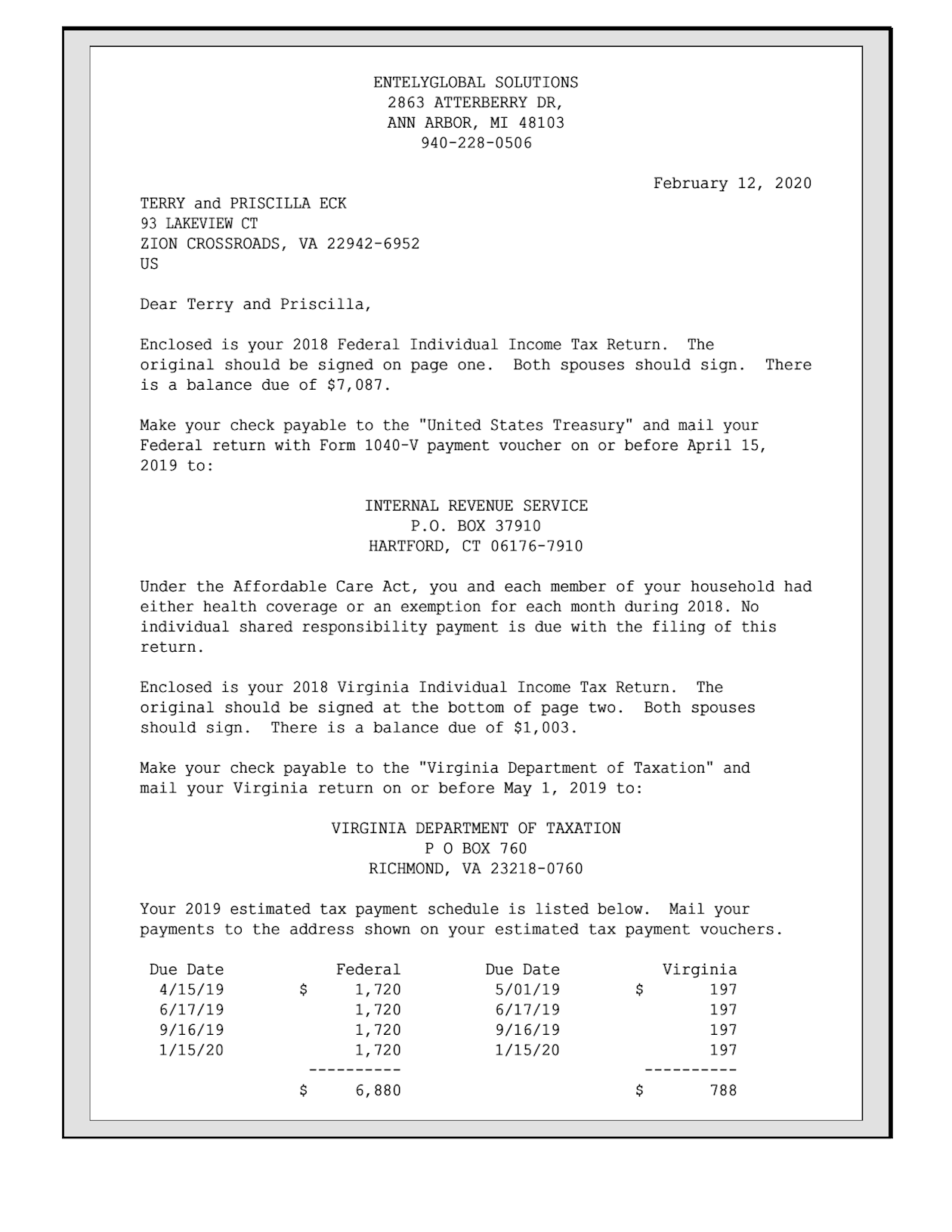 Tax Return Preparation