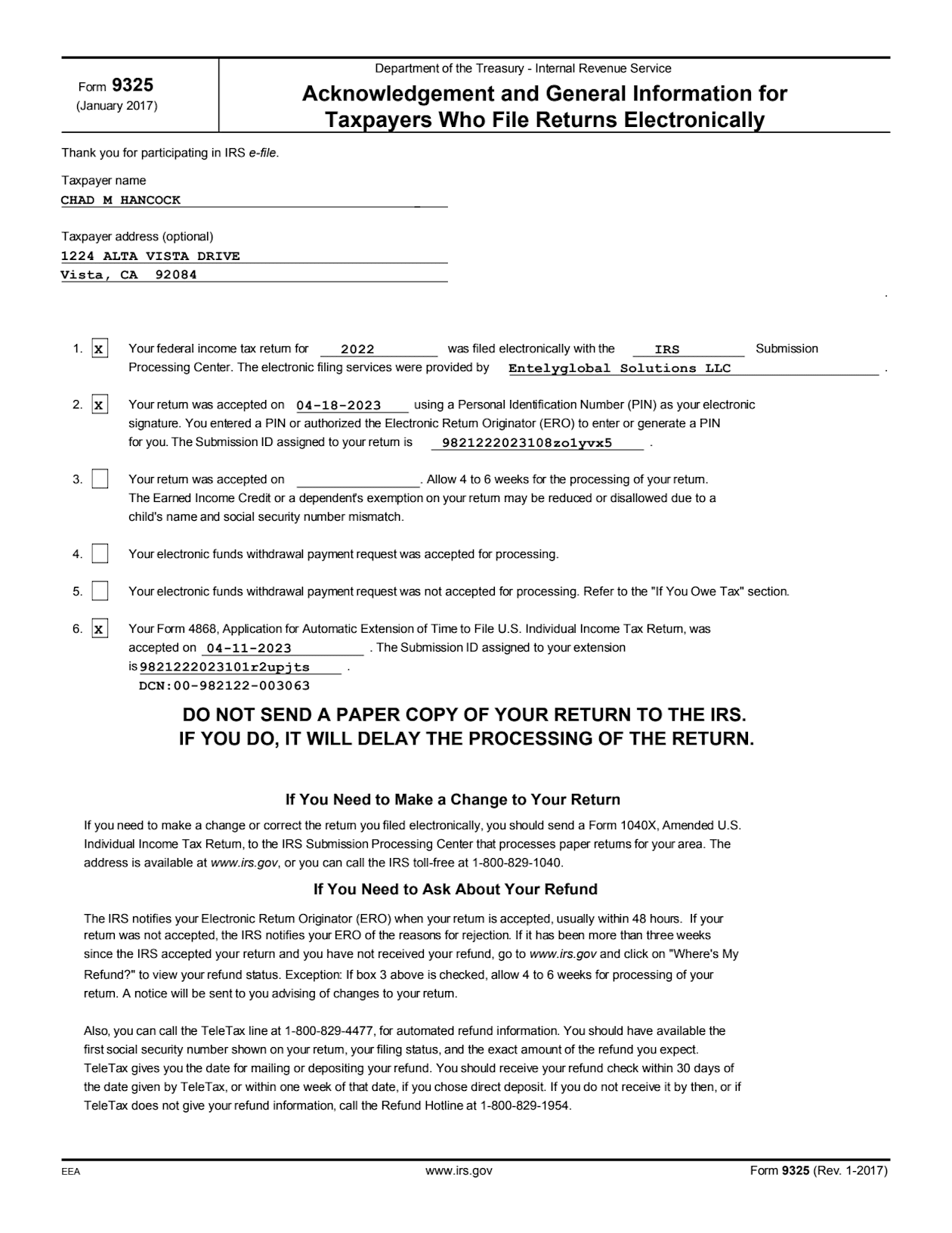 Tax Return Preparation